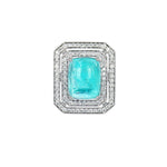 Art Deco Paraiba Tourmaline Diamond Ring