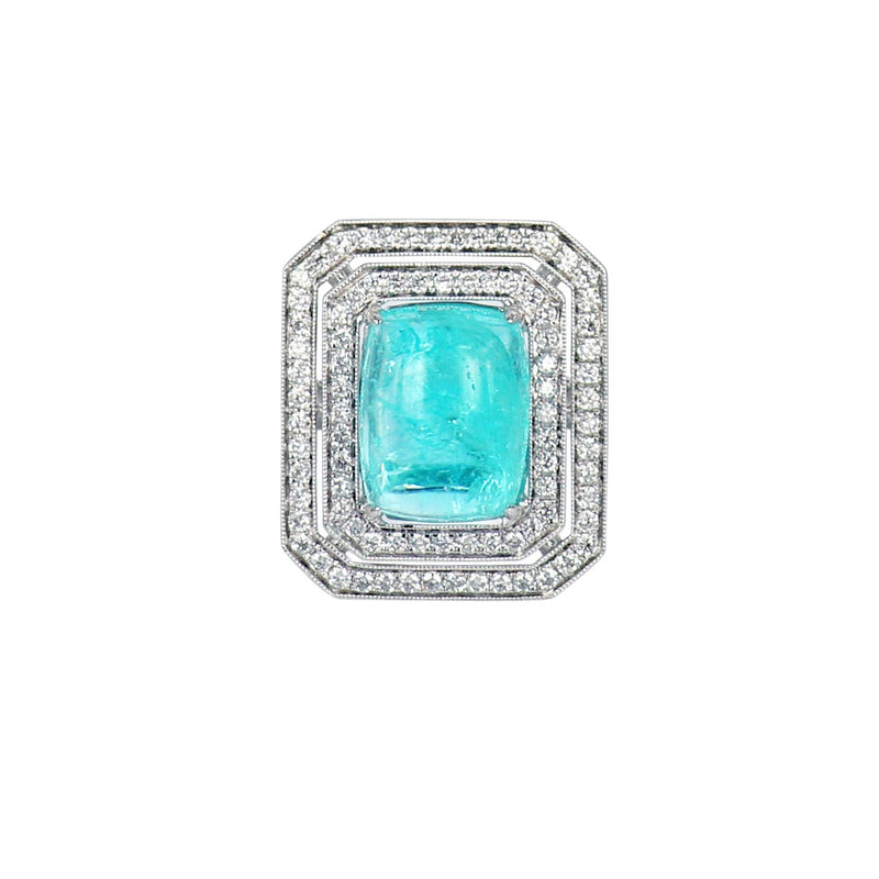 Art Deco Paraiba Tourmaline Diamond Ring